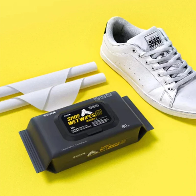 80-Count Professional Shoe Wet Wipes - Portable and Effective On-the-Go Cleaning Kit for All Footwear