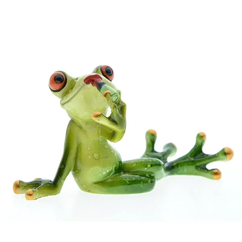 

Resin Frog Statues Novel Animal Figurines Art Decor Collection Model Ornament Home Living Room Desktop Decorations