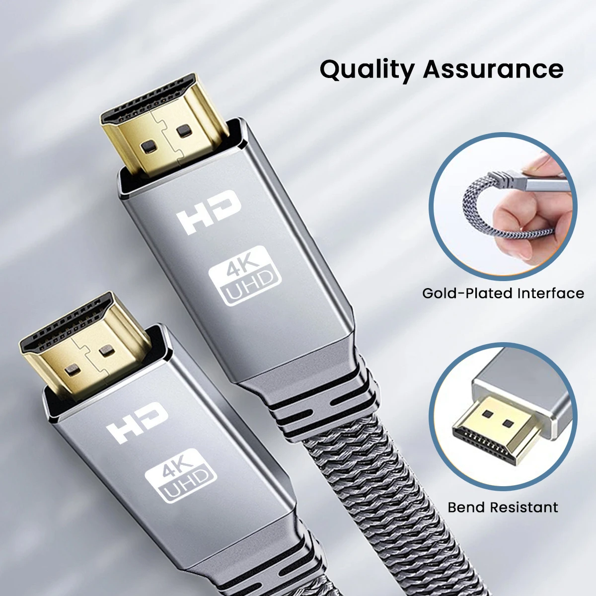 Ultra High-Speed 4K HDMI Cable – Flat Slim Design, 18Gbps, HDMI to HDMI, 4K@60Hz, 3D Support