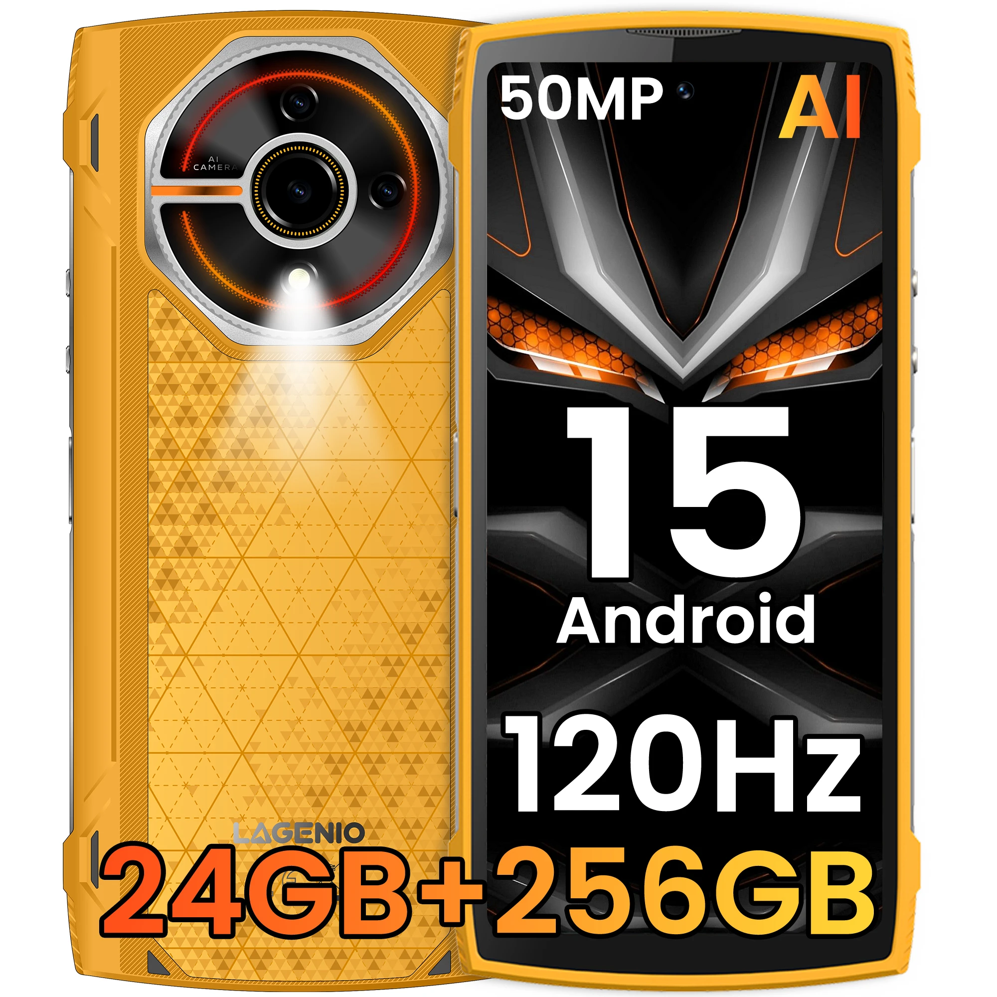LAGENIO Panther 2 Pro 4G Rugged Smartphone Android 15 8GB+256GB Mobile Phone 50MP 5150mAh 6.7 " HD Ultra-thin Cellphone Gemini