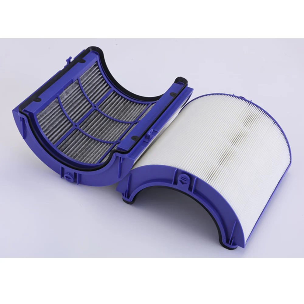 Détail des fibres du filtre HEPA et des granules de charbon actif pour Dyson