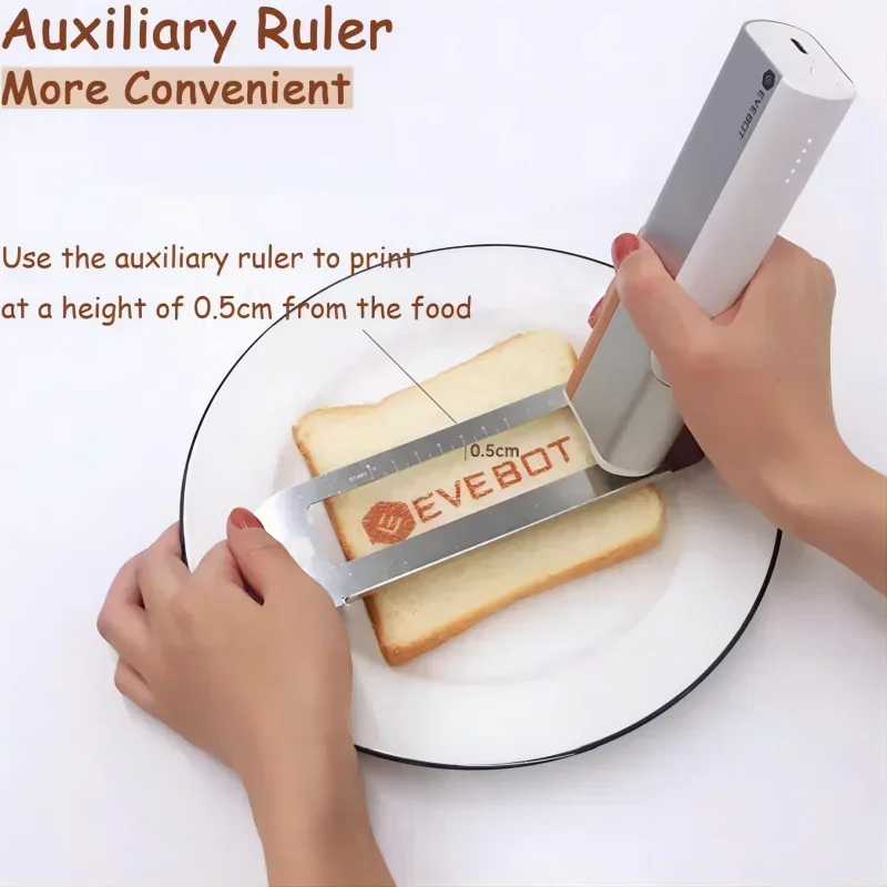 Portable Food Printer, Handheld Print Range, Coffee Pattern, DIY Printing Edible Ink Inkjet Printer, 26*100mm