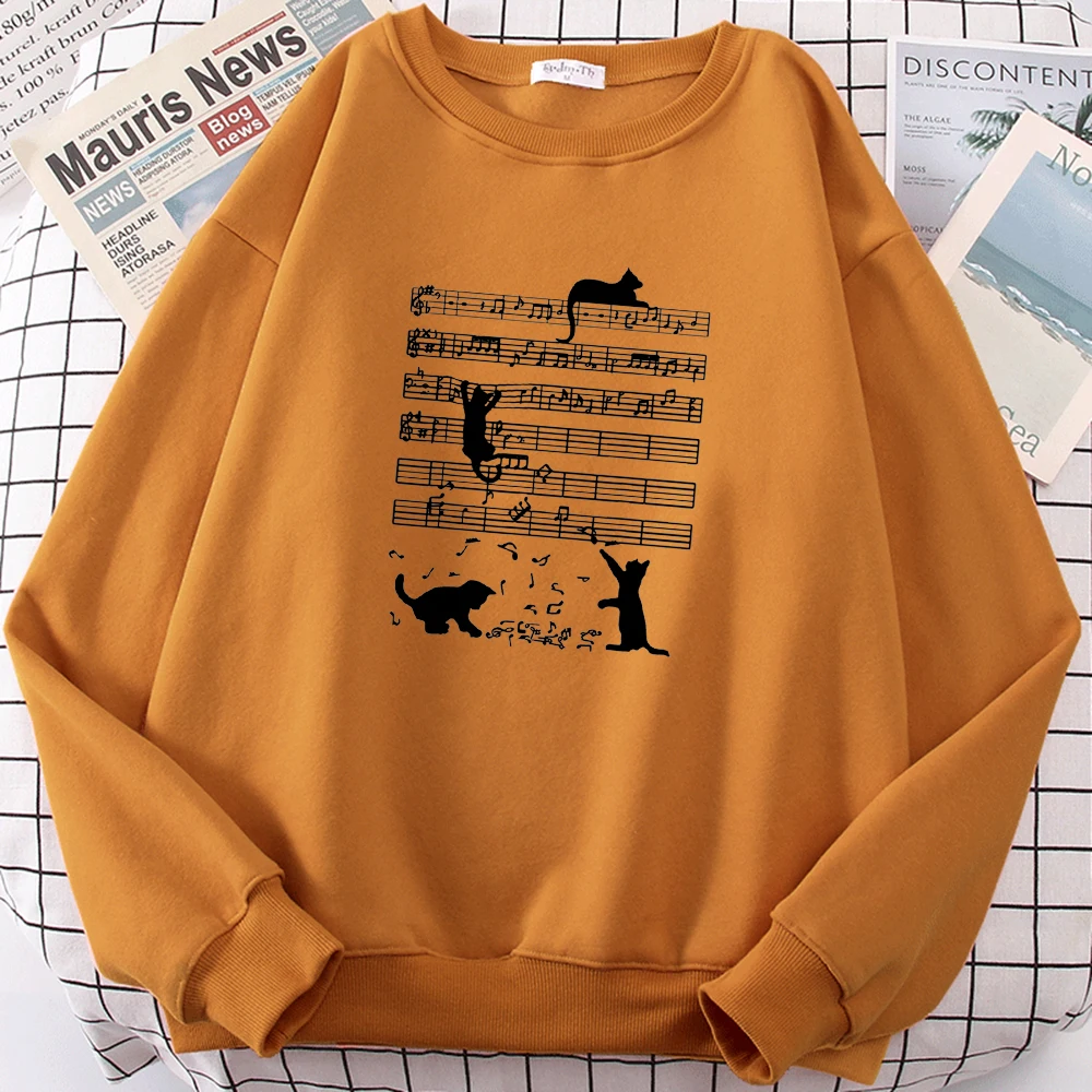 kitty sweatshirt with sheet music for musician