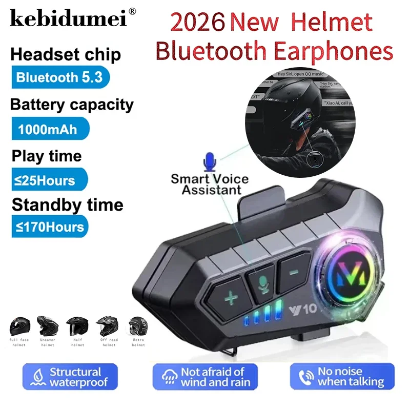 Y10 Motorcycle Bluetooth Helmet Headset Wireless Waterproof Kit_voghion.com