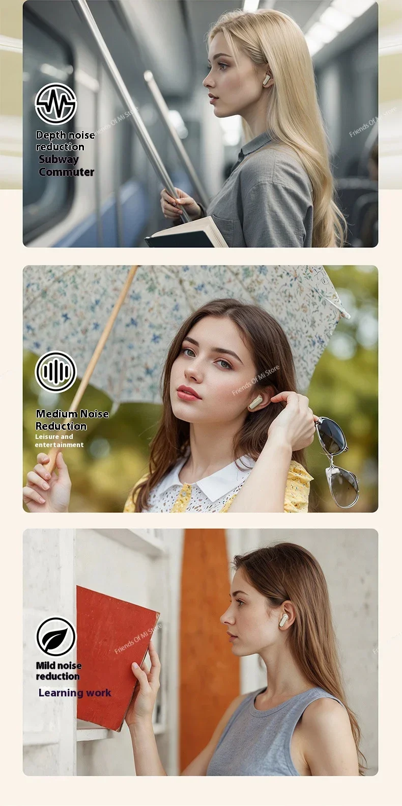 Auricolari bluetooth wireless con cancellazione rumore per sport_voghion.com