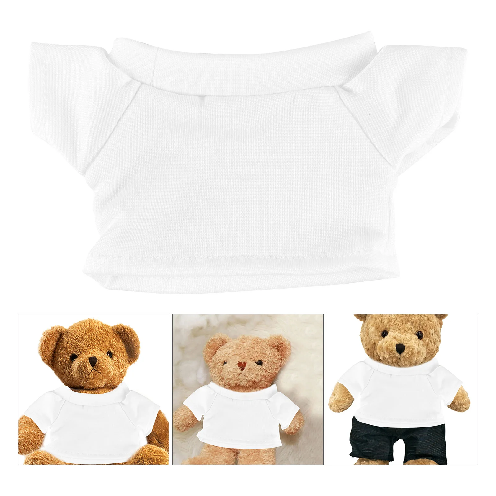 6 Pcs Bear Costume Sweater Cotton Stuffed Animal Outfit Clothes Shirt