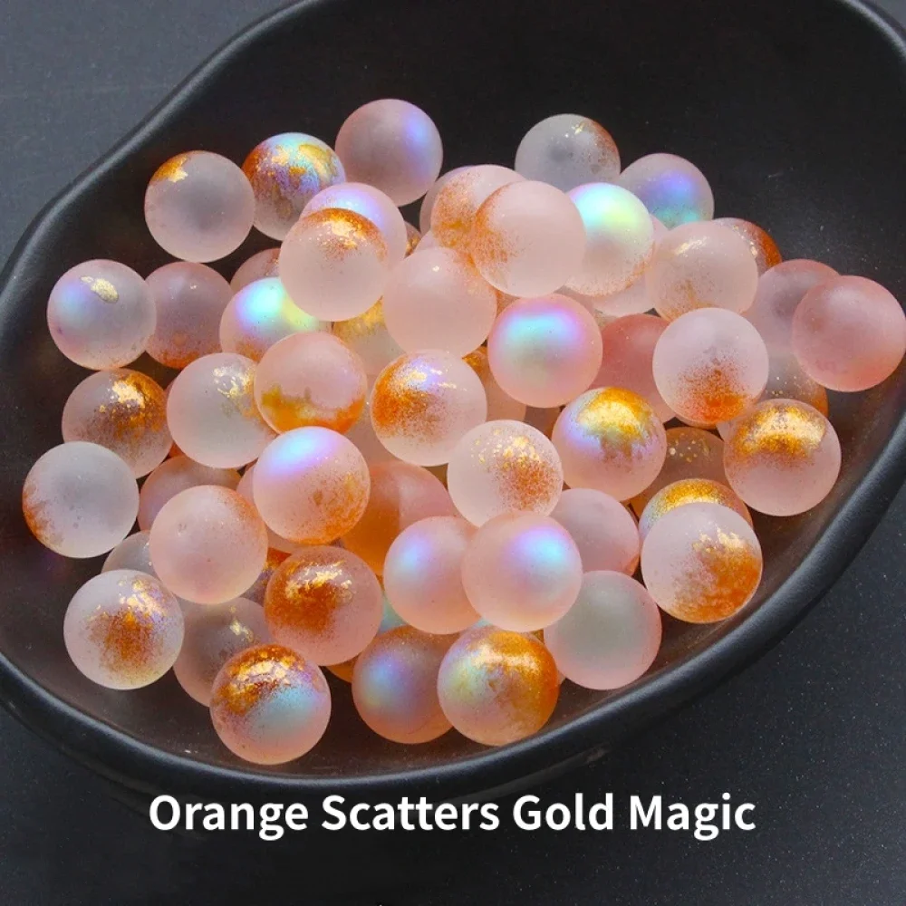 20pcs Round Ball 12mm Moon Light No Hole Sphere Lampwork Crystal Glass Loose Beads for Jewelry Making DIY Crafts Findings