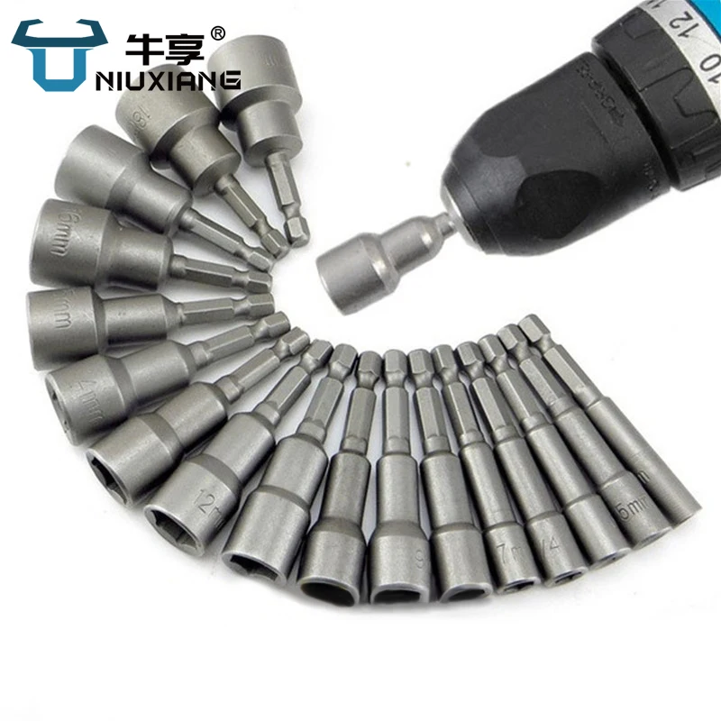 

NIUXIANG14pcs/set 5mm-13mm Hex SocketS Sleeve Nozzles Nut Driver Kit Screwdriver Set Schroevendraaier Kit Bits Sets Power Tools