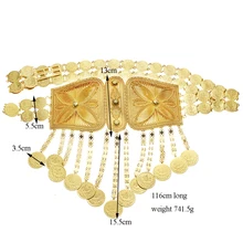 

Big Woman Belts for Dress Arabic Coin Tassels Belt Gold Plated Turkish Totem Wedding Belts Middle East Bridal Jewellery Belt
