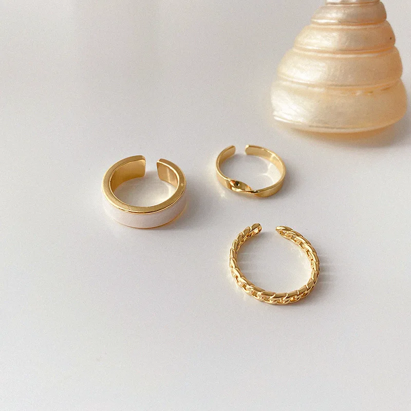 3pcs/set Rings Set for Women Adjustale Rings Set bague femme anillos para hombre Gold Color Twisted Design Jewelry