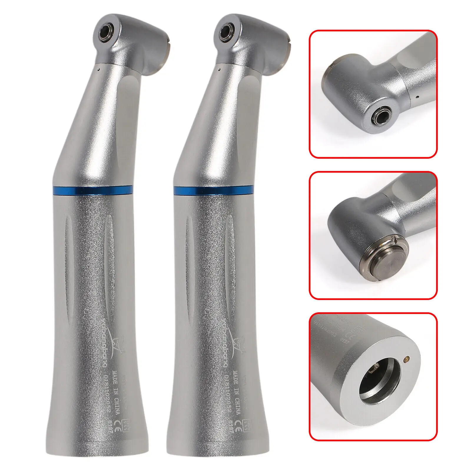 

2PCS Dental E-type Slow Low Speed Contra Angle Handpiece Inner Water Spary Push Button Turbine Nsk Style