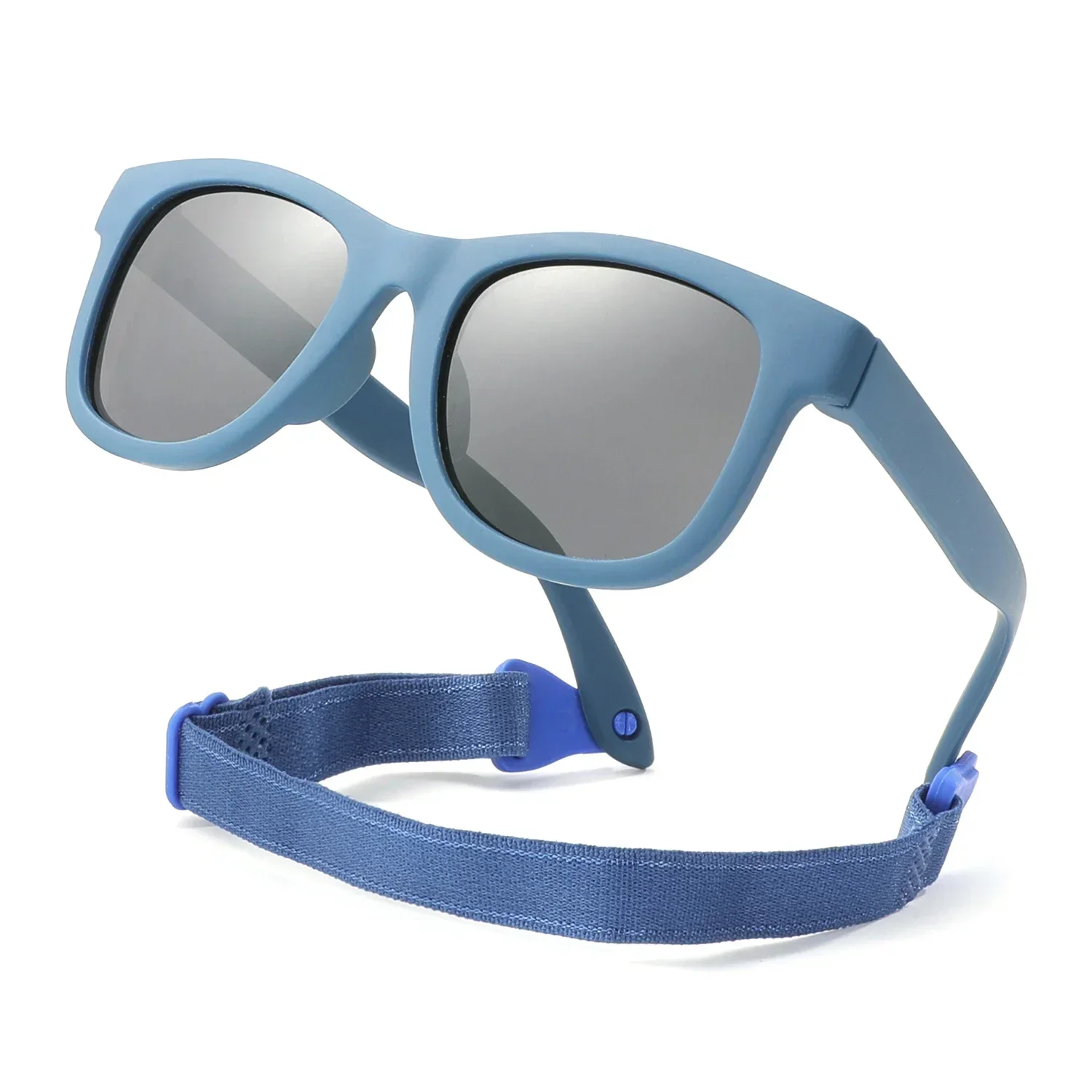 0-24 Months Baby Polarizrd Sunglasses with Belt High Quality Square Silicone Frame Mirrored UV400 Lens Eyewear for Boys Girls polarized sunglasses kids sunglasses