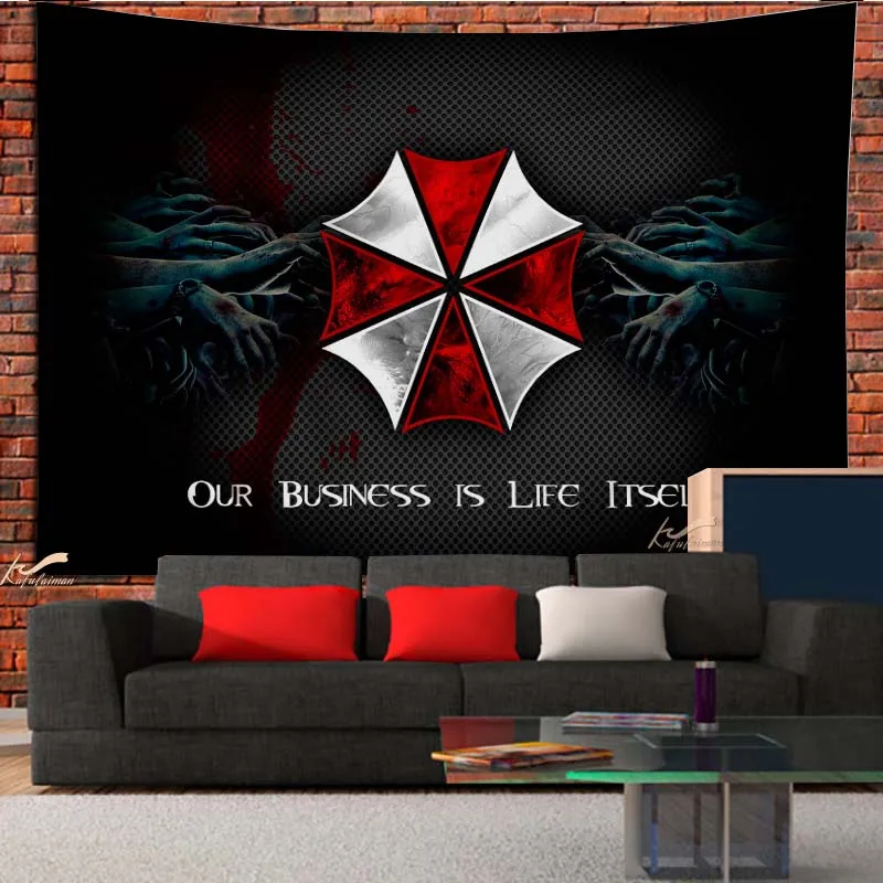 Ombrello Arazzo Zombie Wall Hanging Game Gun Fire Wall Art Home Dormitorio Decorazione Accessori