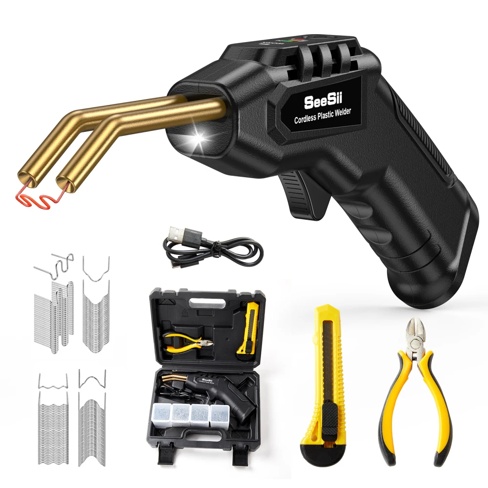 40W Plastic Welders Kit Hot Stapler Plastic Welder Heat Gun 4.0Ah Soldering Iron