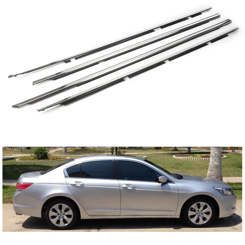 

4 шт., уплотнитель для наружной двери автомобиля, для Honda Accord 1998-2003-2008-2017 72910TA0A01 Chrome