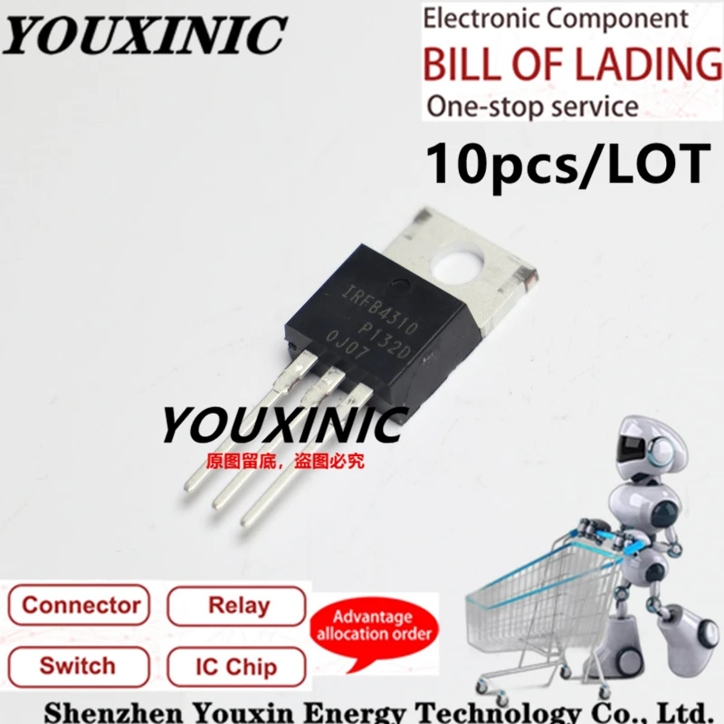 

YOUXINIC 2021 + 100 новый импортный оригинальный IRFB4310 IRFB4310PBF TO-220 N-Channel MOS FET 100V 100A