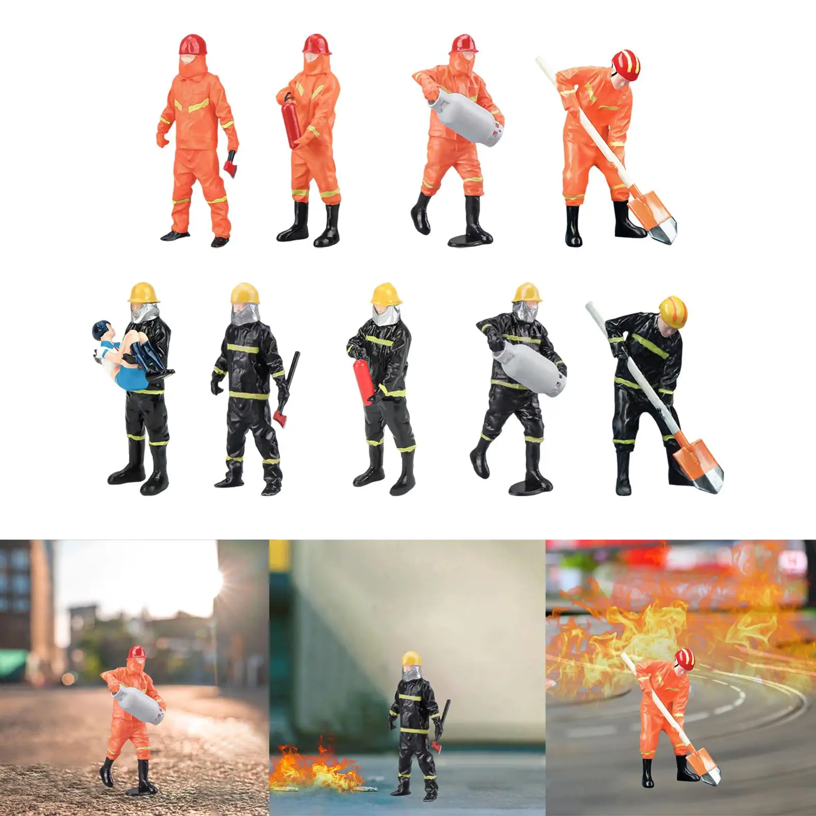 

Resin 1/32 Scale Models Figurine Miniature People Model Fireman Figures for Sand