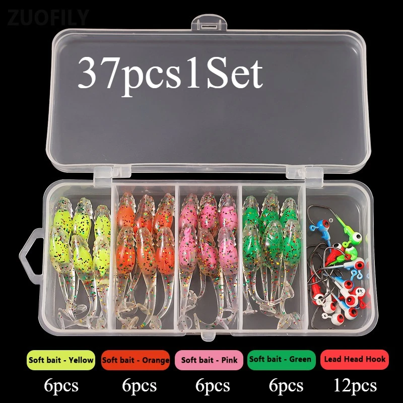 JOHNCOO TPE Crappie Lures Set - 40pcs Mini Soft Shad Baits With Hooks For Freshwater Fishing - View #5