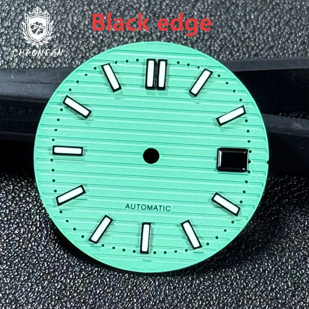 Ice-Blue Dial with Green Lume for Automatic Movement Watches, 30.5mm