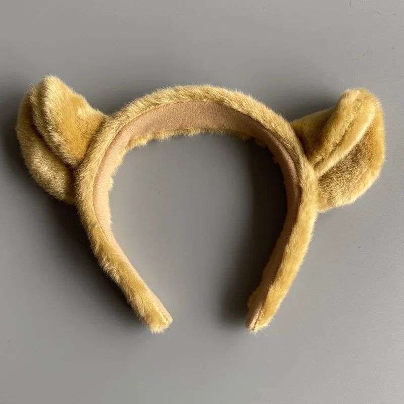 Adults Kids Plush Cartoon Lion Jungle Animal Tail Ear Headband Toy Gift Party Birthday Halloween cosplay costume