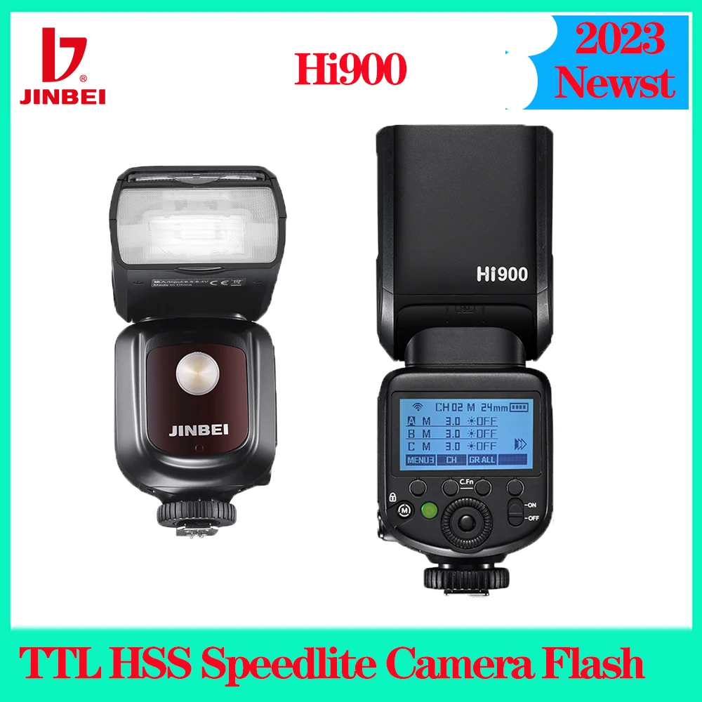 

JINBEI HI900 TTL HSS Speedlite Camera Flash Speedlight Universal Hot Shoe for Canon Sony Nikon Fuji Olympus VS V860III