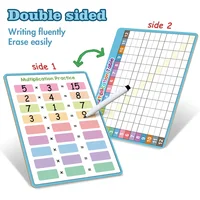 4PCS Dry Erase Multiplication & Division Chart Whiteboard Double Sided Children Learning Math garme for Kids Students Classroom 2