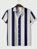 Men's Shirt Soft Comfortable Short Sleeve Shirt Summer Hawaiian Shirt Lines Fashion Design Men's Clothing Extra Large Size 4