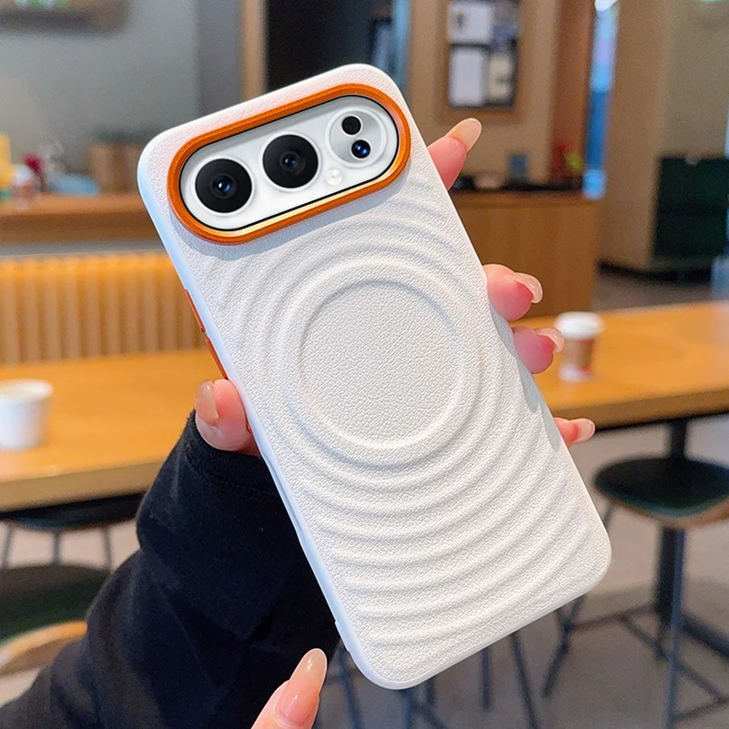 Water Ripple Red Magnetic Lens Ring Phone Case with Camera Protection