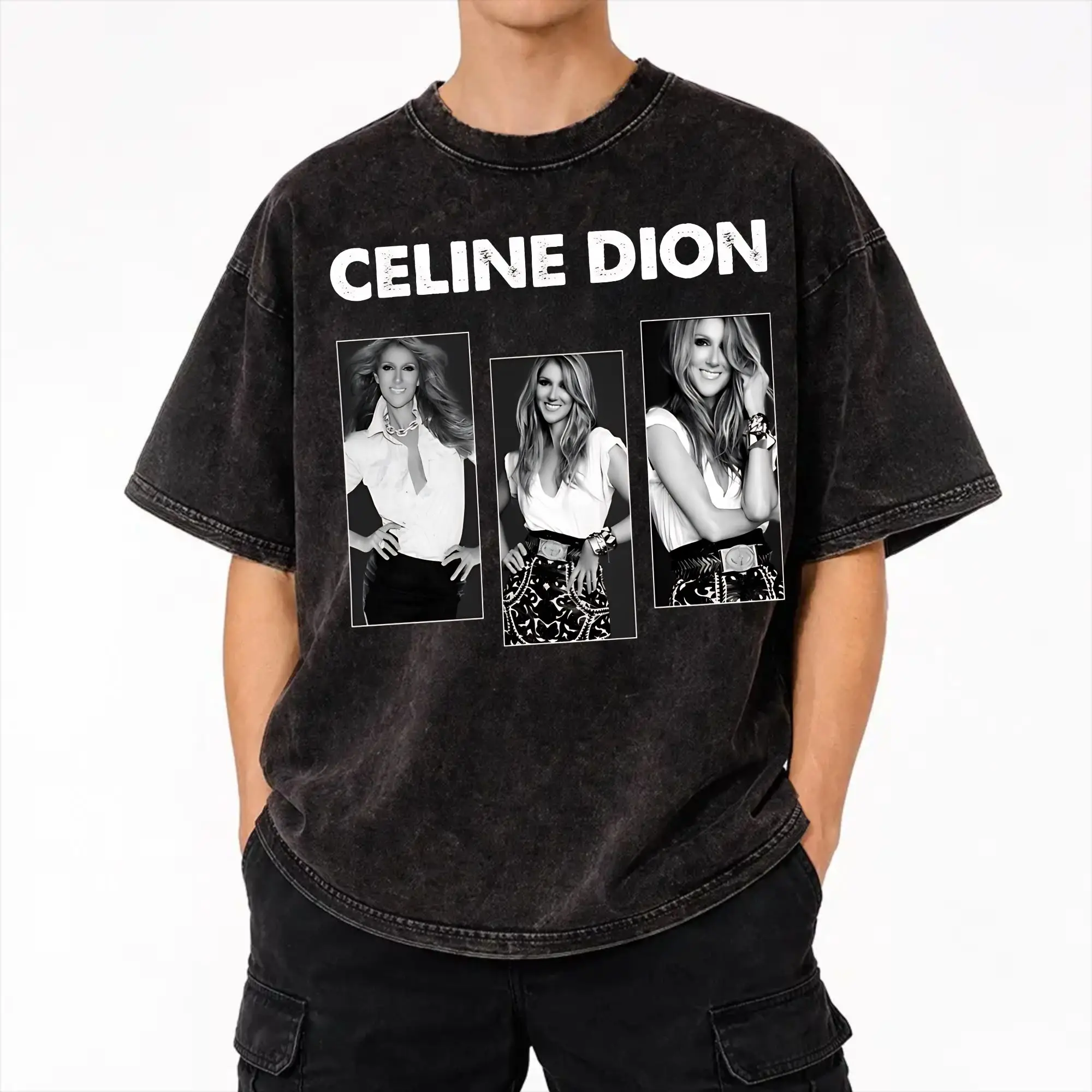 Dions Paris 2026 Fan Tour T-Shirt Hip-Hop Gewaschenes Kurzarm-Oversize-T-Shirt Mode Herren Damen Streetwear Grafik-T-Shirts