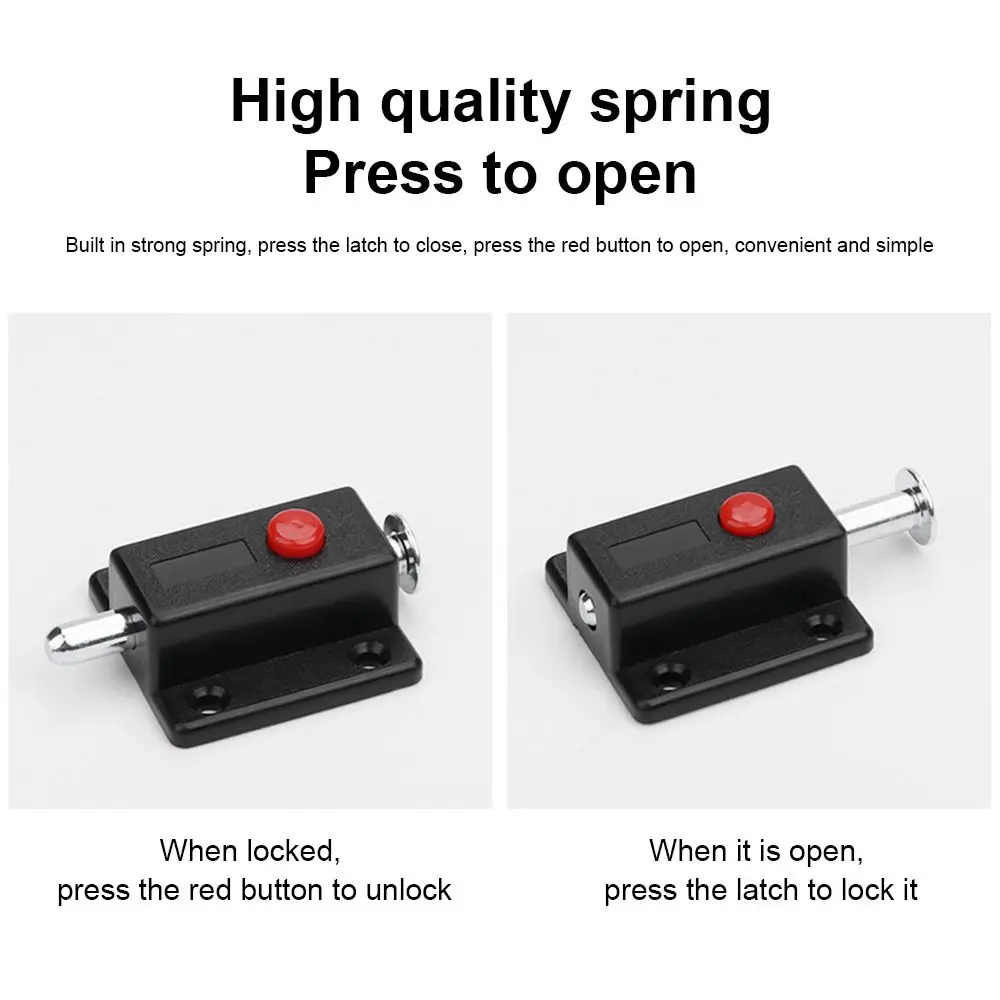 10PCS Classic Solid Door Latch Latch Door Window Cabinet Sliding Lock Cabinet Household Safety Button Spring