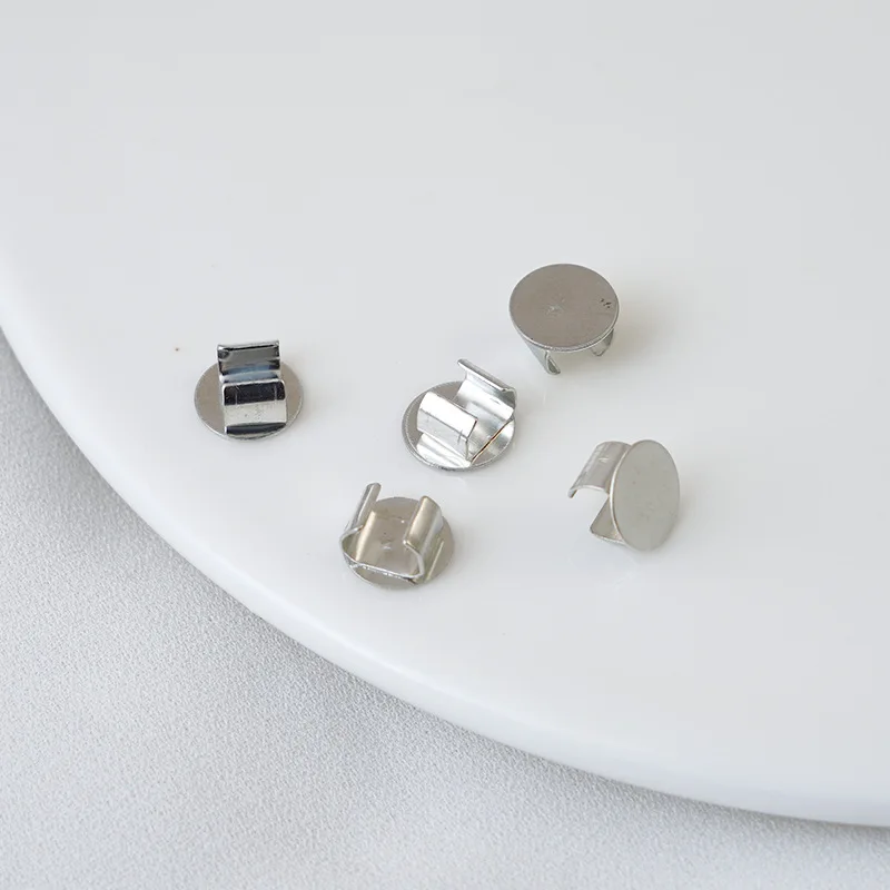 100 stücke 8mm Blank Basis Haar Ring Schnalle Für Elasitc Gummibänder Scrunchies Stecker Schmuck Machen Zubehör DIY Deco teile – Detail 5