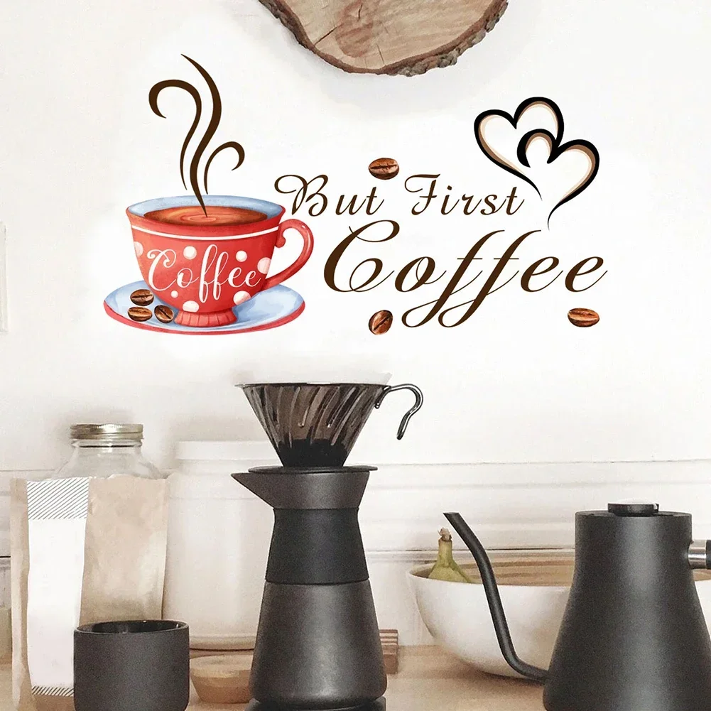 Coffee Cup Wall Stickers for Cafe Pub Kitchen Living Room wall stickers