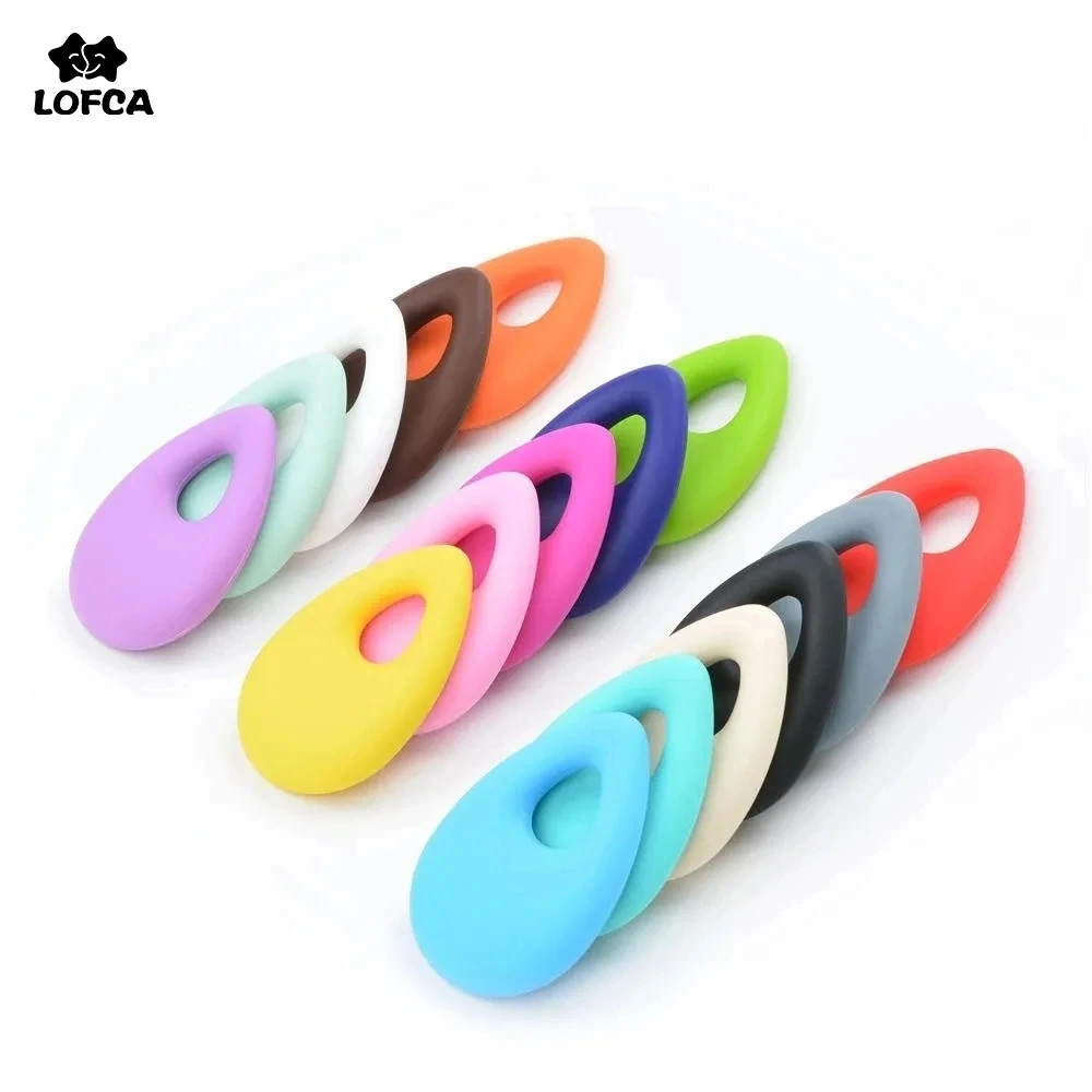 Romantic Angle Tear Pendant Silicone Teething Necklace 1pc Teether Beads For Baby Nurse Gifts For Mom Custom Jewelry