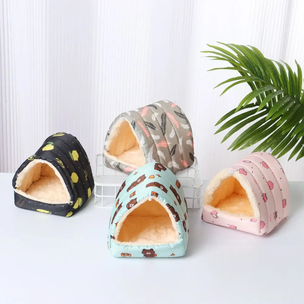 Niedlicher Mini-Käfig für den Winter, bequemes kleines Tier-Schlafbett, Meerschweinchen-Nest, Hamsterhaus, warme Matte – Detail 9