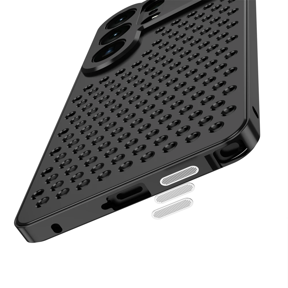 Aluminum Metal Cooling Case with Heat Dissipation and Shockproof Protection - Anti-Fall Design with Camera Protection