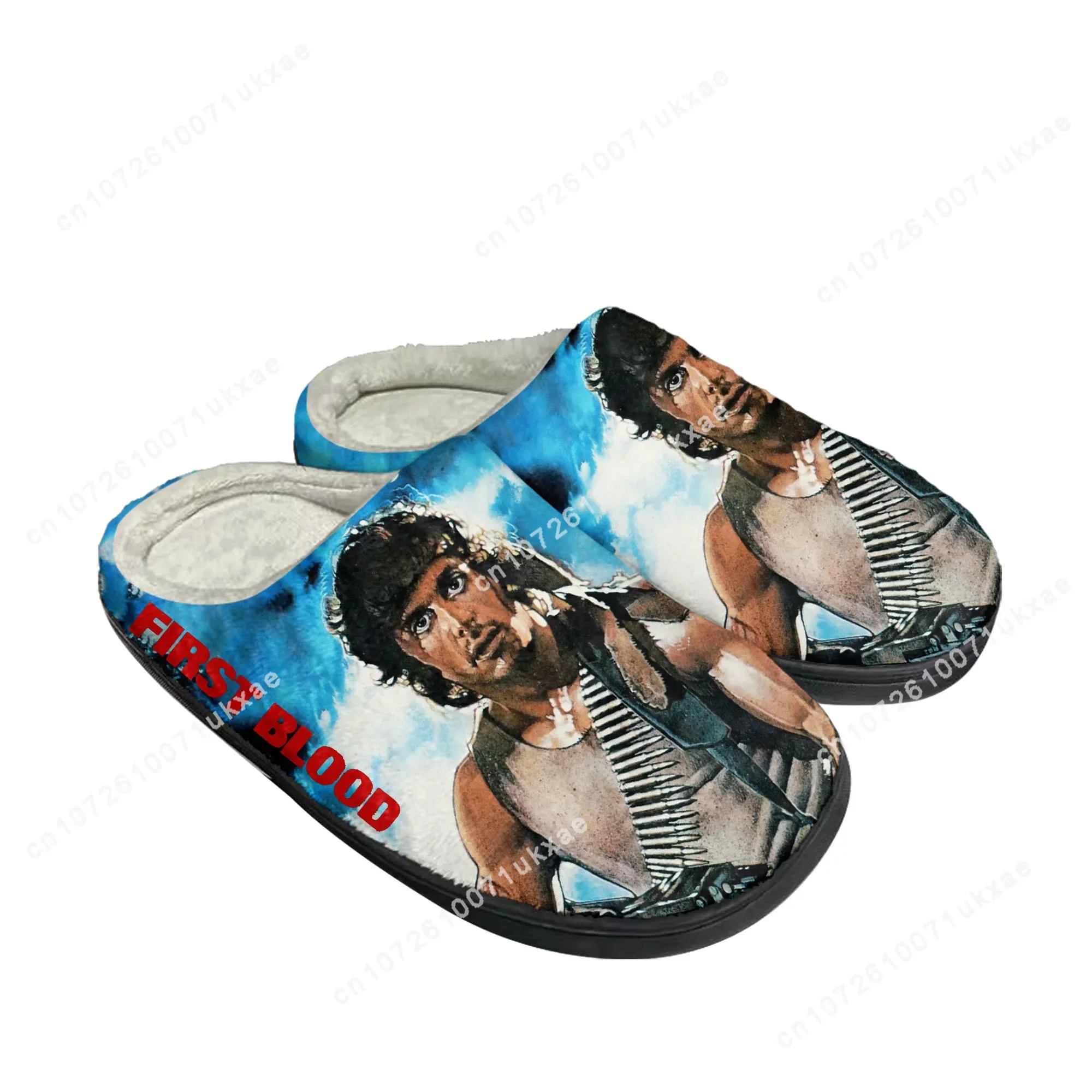 first blood Movie Home Cotton Slippers Mens Womens Plush Bedroom Casual Keep Warm Shoes Thermal Indoor Slipper Customized Shoe