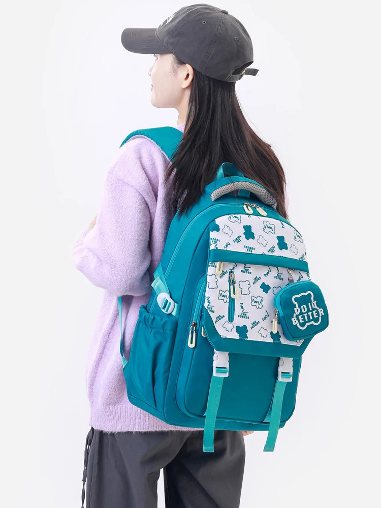 High Beauty Ultra Light Shoulder Bag High School Female Student Backpack Multi functional Leisure Middle School Book Bag