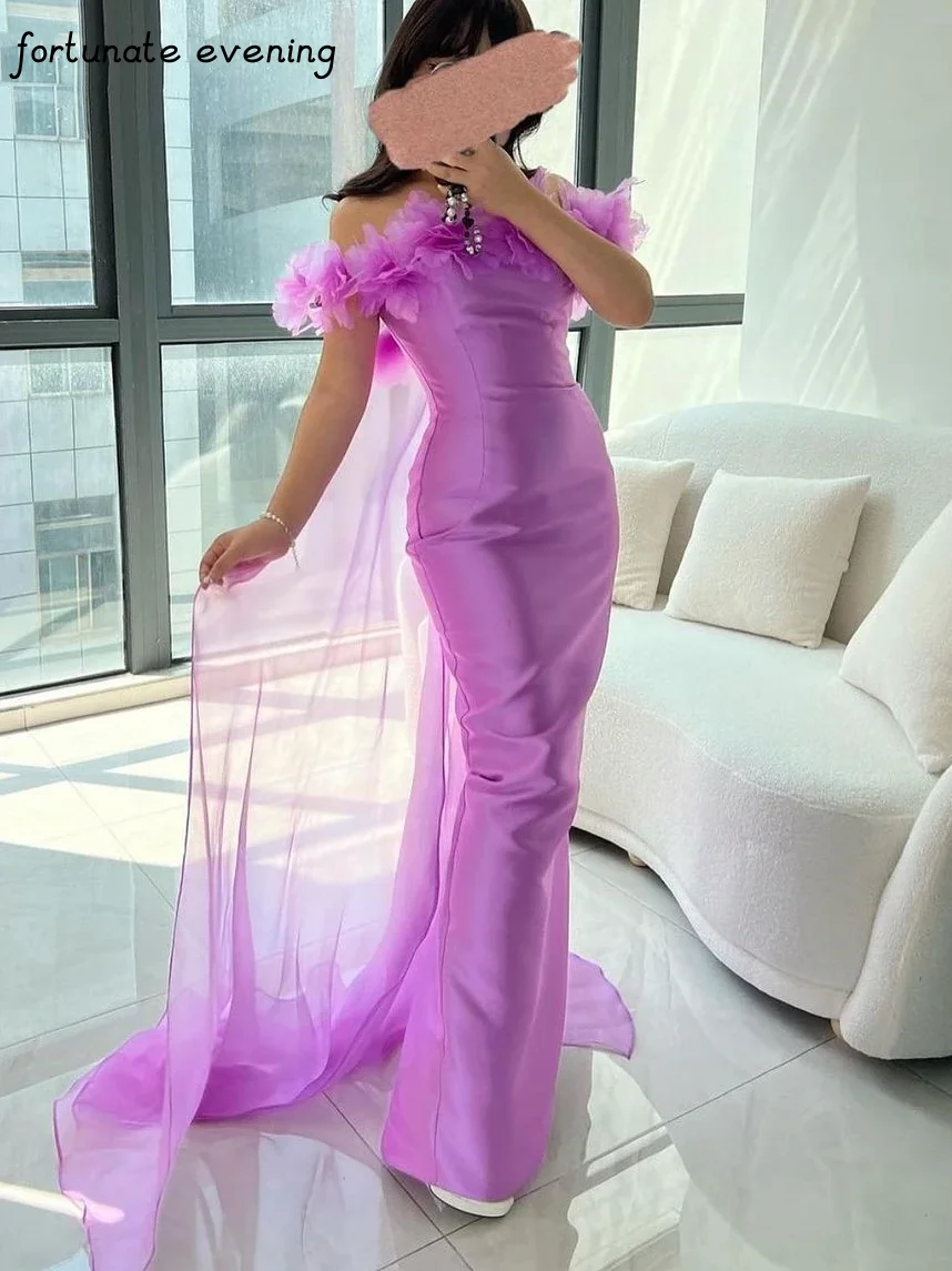 

Fortunate Evening Elegant Vintage Purple Sweet Sexy Flowers Boat Neck Formal Occasion Prom Dress Evening Party Gowns