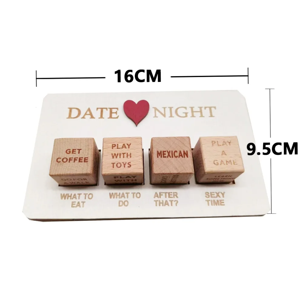 Date Night Dice After Dark Edition Date Night Wooden Dice Game for Couples Wood Reusable Couple Anniversary Date Dice