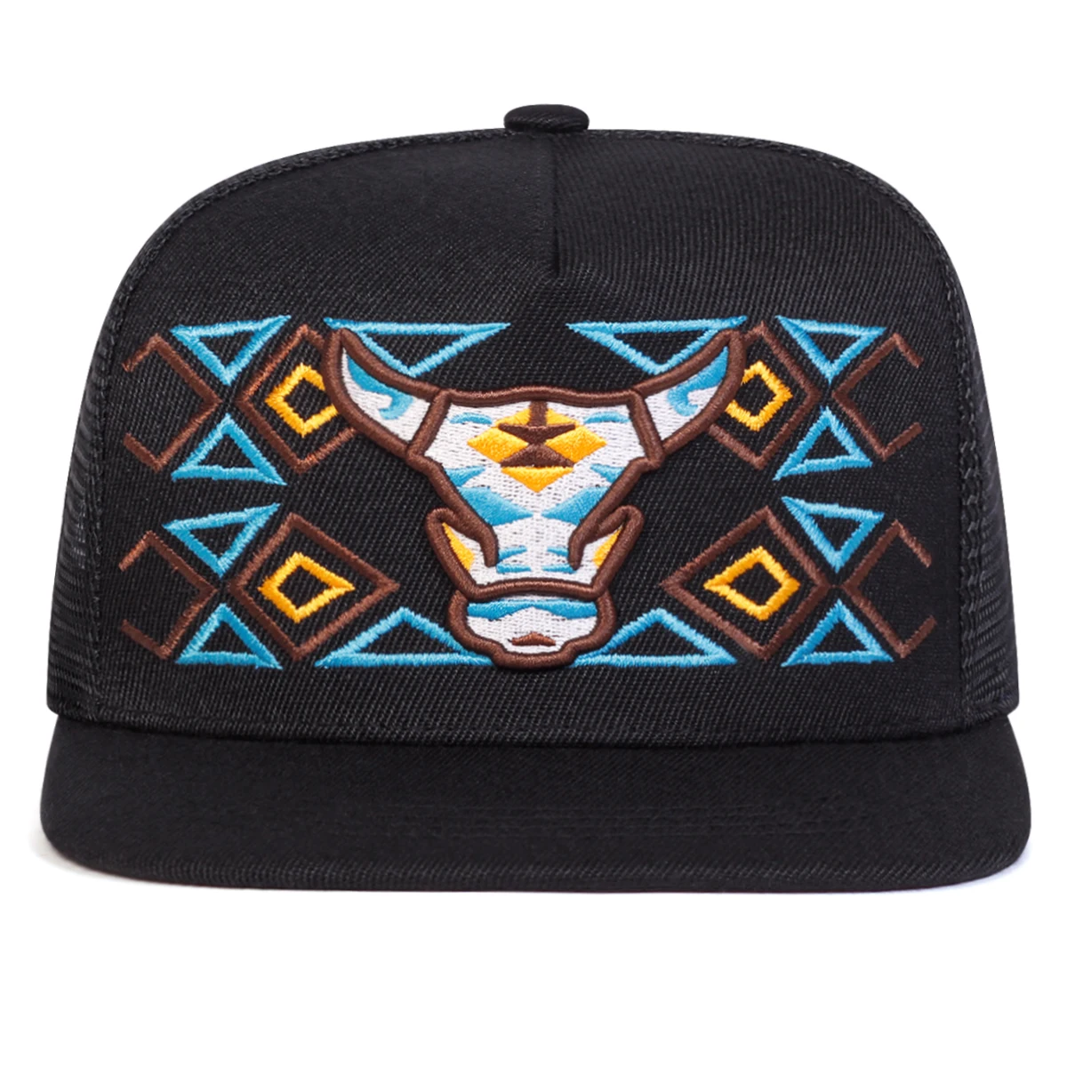 Unisex Hip-Hop-Netzhüte mit Ochsenkopf-Stickerei, Frühling und Sommer, verstellbare, lässige Snapback-Baseballkappen, Sonnenschutzhut für den Außenbereich – Detail 4