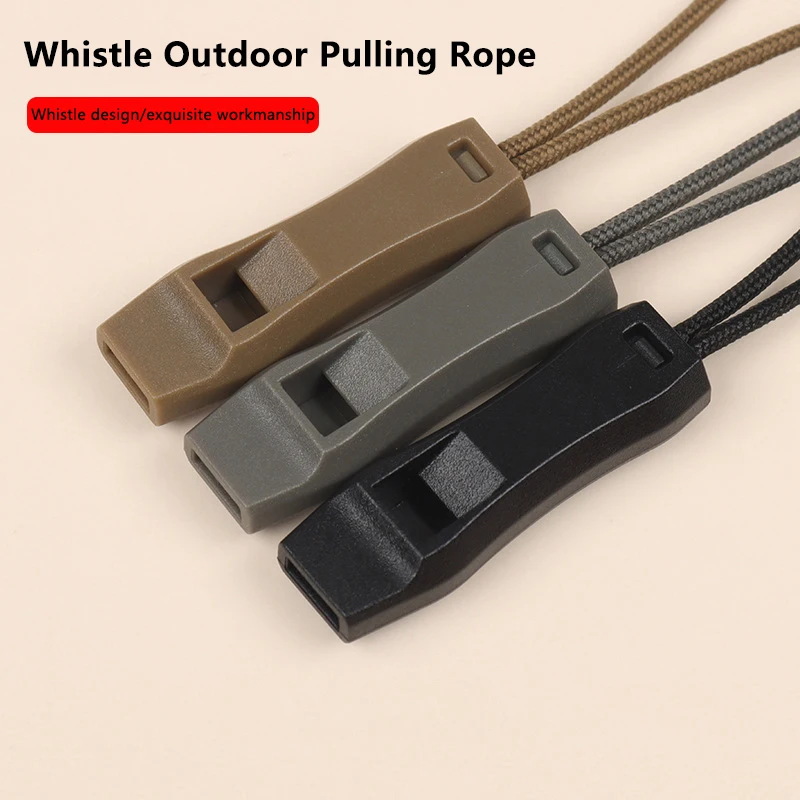 Camping Essential - Fischietto multifunzionale a doppia fascia con doppio tubo e corda di coda.