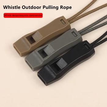 Camping Essential - Fischietto multifunzionale a doppia fascia con doppio tubo e corda di coda.