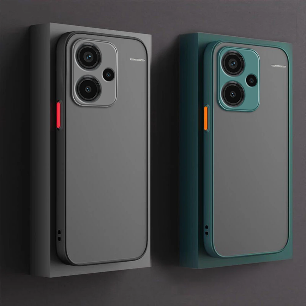 

Противоударный армированный матовый чехол для Xiaomi Redmi Note 13 Pro + Искусственный Мягкий бампер из ТПУ прозрачный жесткий чехол из поликарбоната чехол для Redmy Note13 Pro Plus