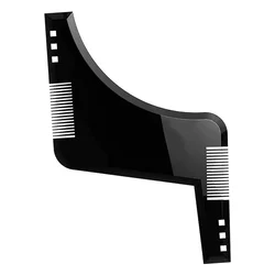 Beard Styling and Shaping Stencil Comb with Barber Precision Tool and Hair Brush (Black)