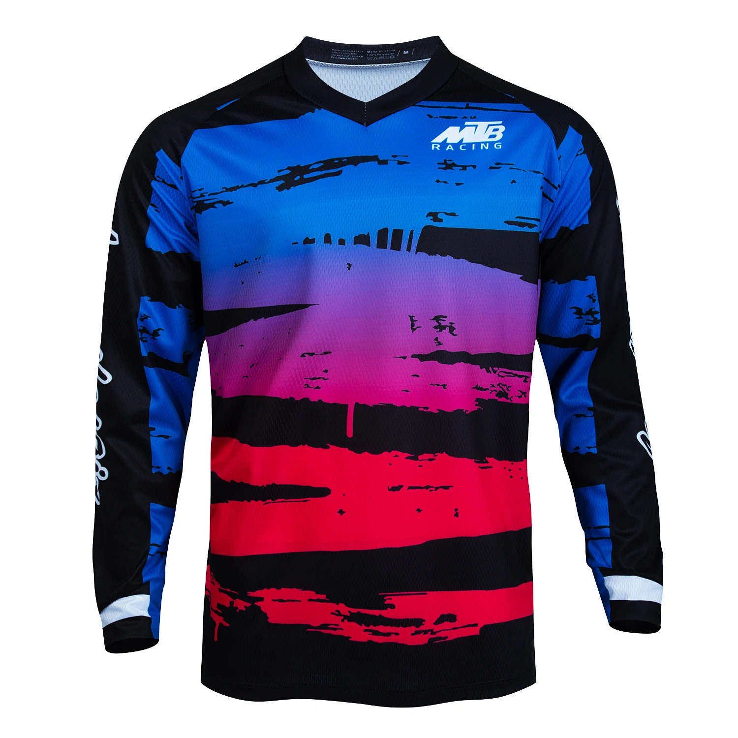 Men's Breathable MTB Mountain Bike Long Sleeve Jersey - Quick-Dry Cycling Shirt With Full Zip 4 thumbnail image