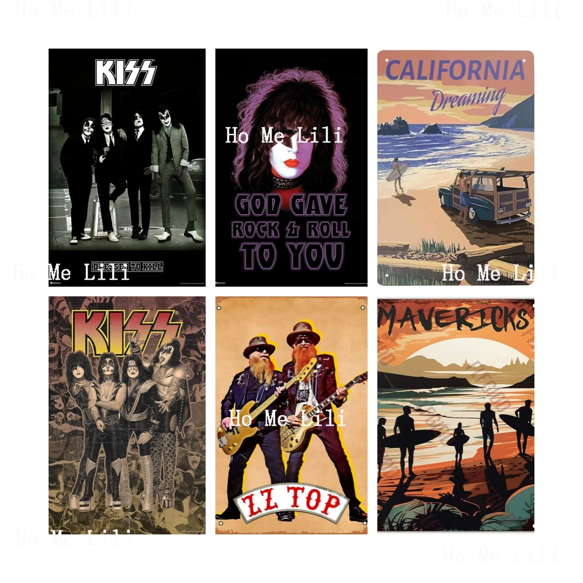 Kiss Rock Band Album Star Child Paul Stanley Cover Poster Wall Decorato Targa In Metallo Vinile Wall Art Deco Seaside Beach Surfer