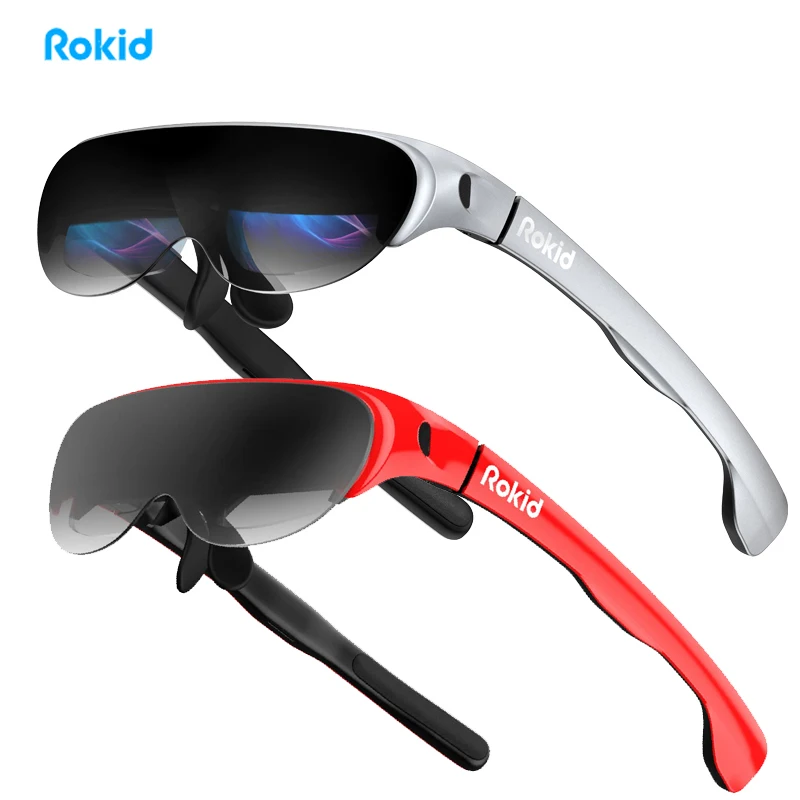 Occhiali Rokid Air Ar Miopia Friendly Schermo Massiccio Da 120 "Con Doppio Display Oled 1080P 43 ° Fov, 55Ppd, Con Adattatore Wireless
