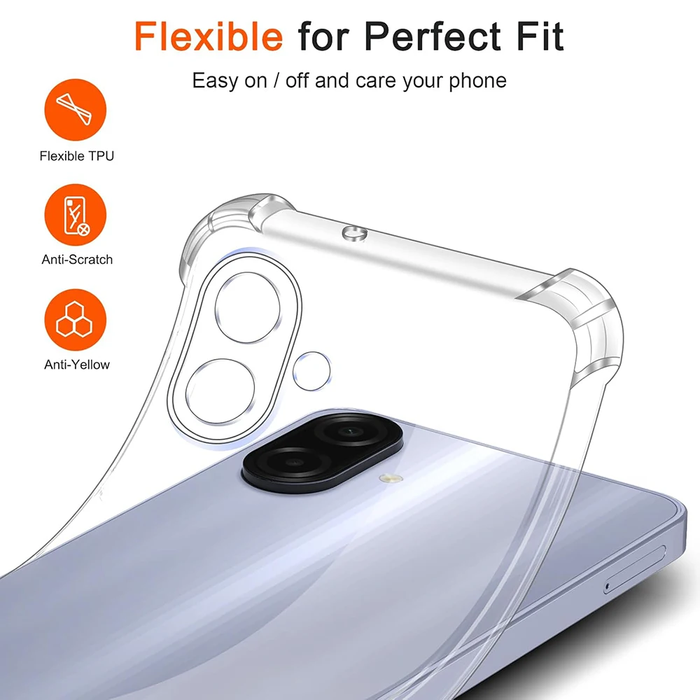 Crystal Clear Ultra-Thin Silicone Shockproof Case with Airbag Protection