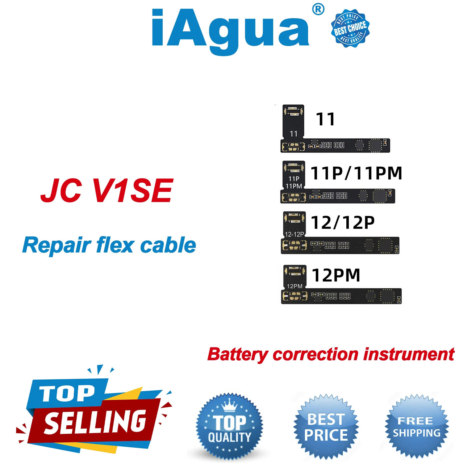 

4pcs JC V1SE Battery Corrector Instrument Repair Flex Cable for iPhone 11 12 13 14 Pro Max Battery Health error Windows Warnning