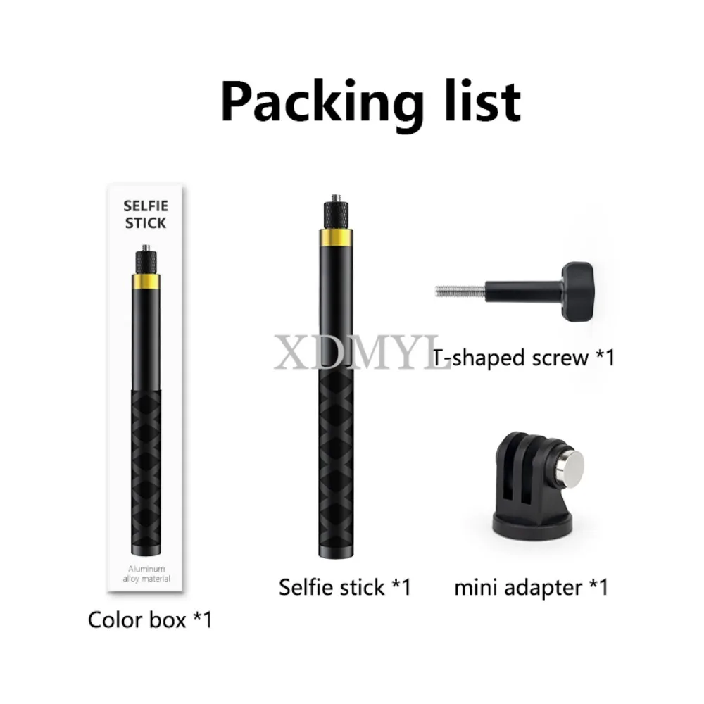 알루미늄 합금 보이지 않는 확장 셀카 스틱 핸들, 고프로 인스타 360 X4/X3 액션 4/3 스포츠 카메라 액세서리, 105/120 cm